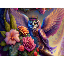 Load image into Gallery viewer, Flowers And Owls 40*30CM(Canvas) Full Round Drill Diamond Painting
