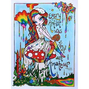Artist Girl With Colorful Hair 40*50CM(Canvas) Full Round Drill Diamond Painting