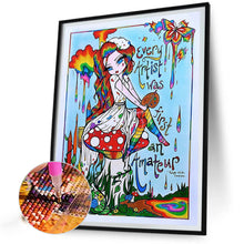 Load image into Gallery viewer, Artist Girl With Colorful Hair 40*50CM(Canvas) Full Round Drill Diamond Painting
