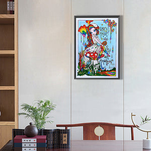 Artist Girl With Colorful Hair 40*50CM(Canvas) Full Round Drill Diamond Painting