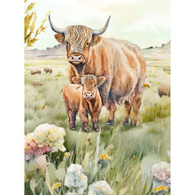 Load image into Gallery viewer, Highland Cattle 30*40CM(Canvas) Full Round Drill Diamond Painting
