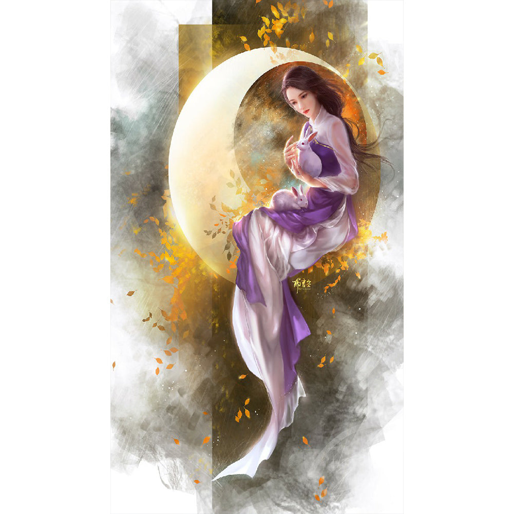 Fairy On The Moon 40*70CM(Canvas) Full Round Drill Diamond Painting