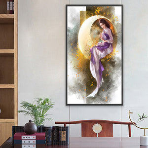 Fairy On The Moon 40*70CM(Canvas) Full Round Drill Diamond Painting