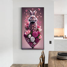 Load image into Gallery viewer, Heart-Shaped Rabbit With Flowers 40*70CM(Canvas) Full Round Drill Diamond Painting
