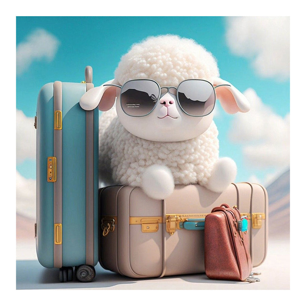Traveling Sheep 30*30CM(Canvas) Full Round Drill Diamond Painting
