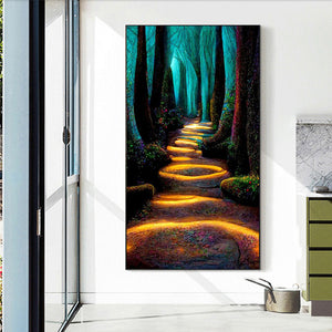 Luminous Path In The Woods 40*70CM(Picture) Full Square Drill Diamond Painting