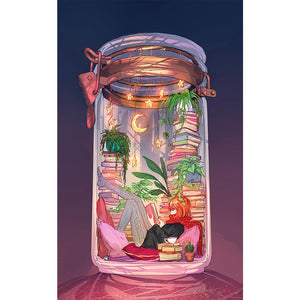 Girl In A Bottle 30*50CM(Canvas) Full Round Drill Diamond Painting