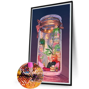 Girl In A Bottle 30*50CM(Canvas) Full Round Drill Diamond Painting