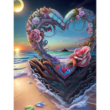 Load image into Gallery viewer, Beach Heart Frame 30*40CM(Canvas) Full Round Drill Diamond Painting
