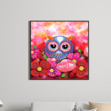 Load image into Gallery viewer, Diamond Owl Among Flowers 30*30CM(Canvas) Partial Special Shaped Drill Diamond Painting
