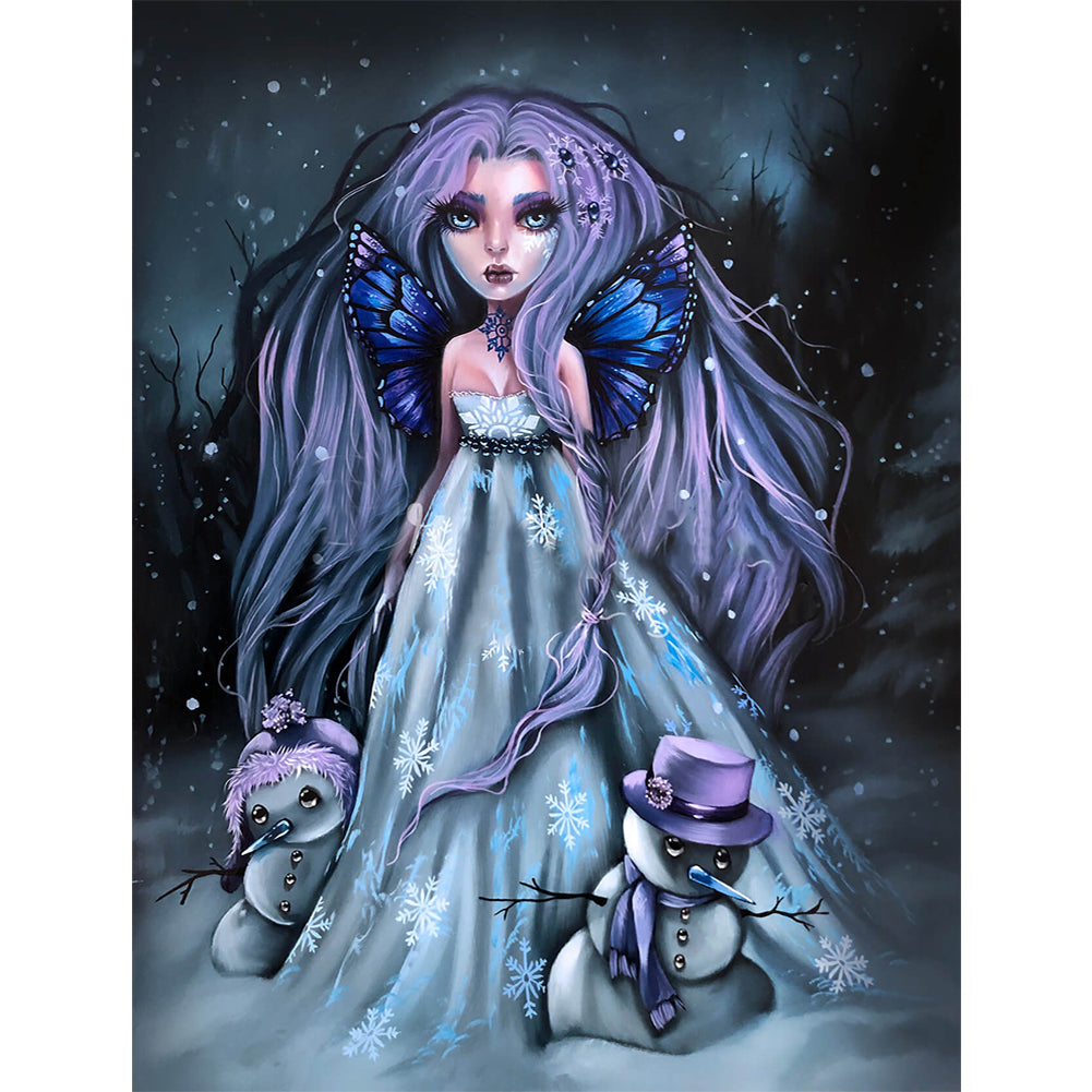 Yishu - Girl - Angel - 40*55CM 11CT 3 Stamped Cross Stitch