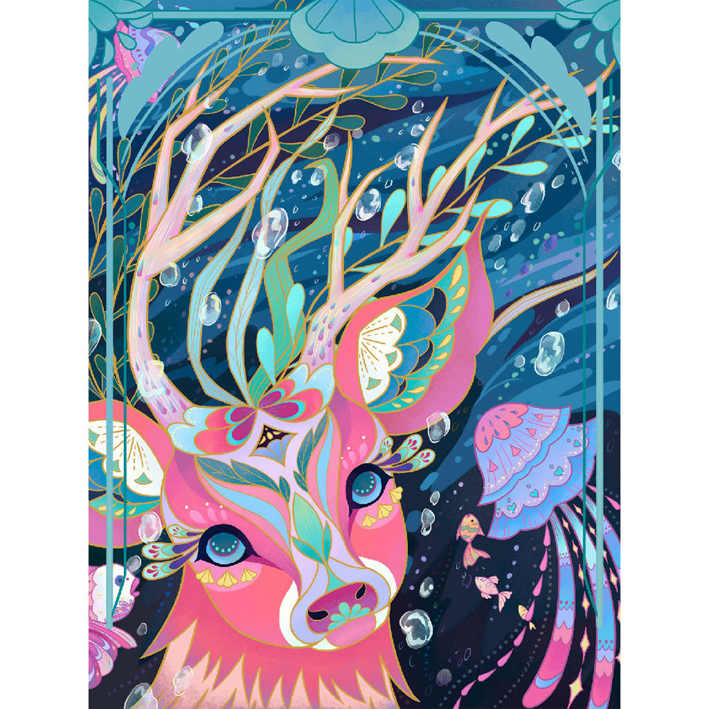 Colorful Deer 30*40CM(Canvas) Full Round Drill Diamond Painting