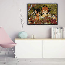 Load image into Gallery viewer, Joy Sunday - Little Boy And Bunny - 55*40CM 14CT 2 Stamped Cross Stitch
