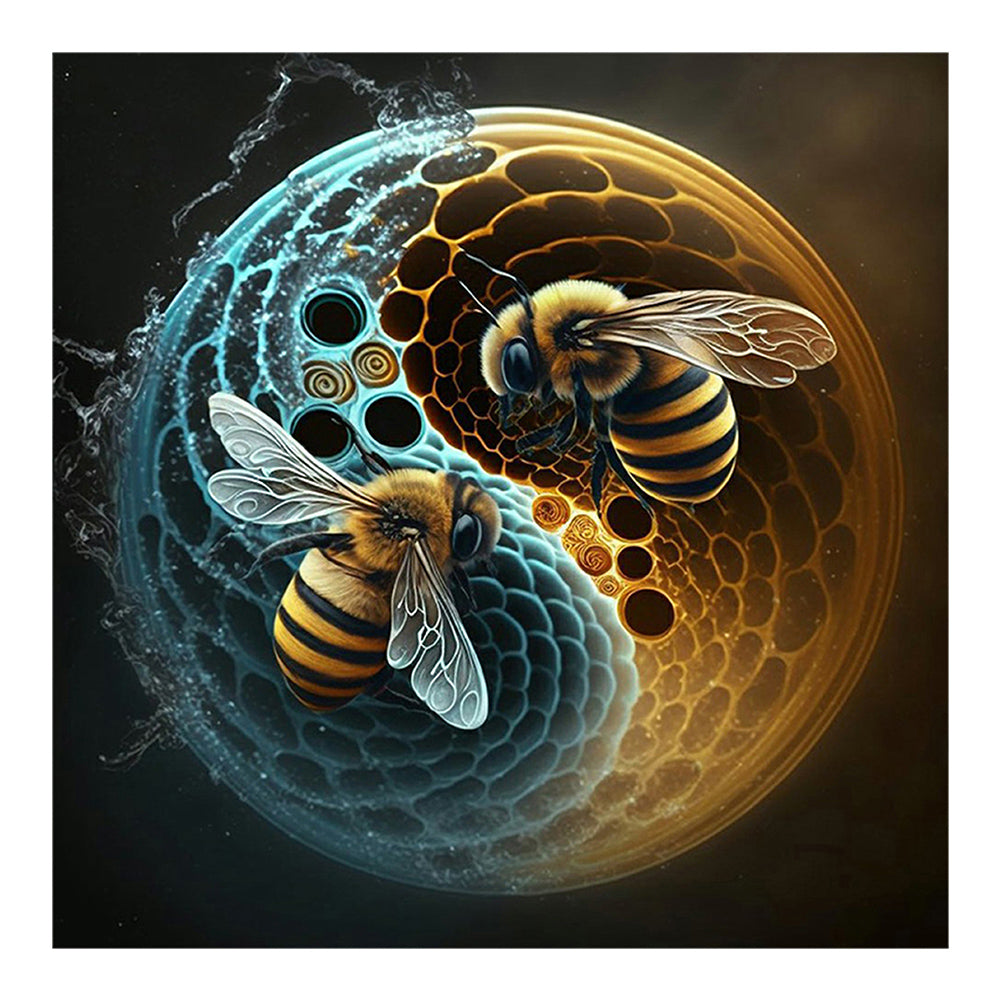 Tai Chi Yin-Yang Bee 35*35CM(Canvas) Full Round Drill Diamond Painting