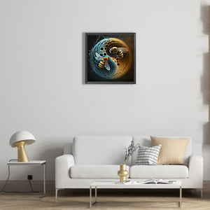 Tai Chi Yin-Yang Bee 35*35CM(Canvas) Full Round Drill Diamond Painting