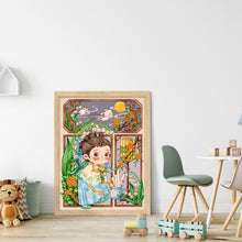 Load image into Gallery viewer, Yishu - Little Girl And Flowers - 40*56CM 11CT 3 Stamped Cross Stitch
