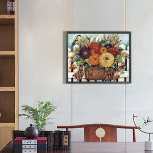 Flower Basket 60*50CM(Canvas) Full Round Drill Diamond Painting