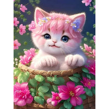 Load image into Gallery viewer, Cat In A Flower Basket 30*40CM(Canvas) Full Round Drill Diamond Painting
