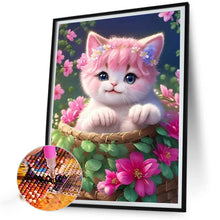Load image into Gallery viewer, Cat In A Flower Basket 30*40CM(Canvas) Full Round Drill Diamond Painting
