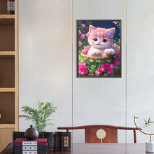 Load image into Gallery viewer, Cat In A Flower Basket 30*40CM(Canvas) Full Round Drill Diamond Painting
