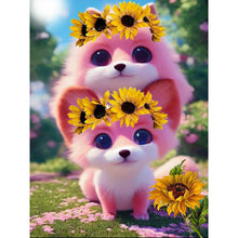 Load image into Gallery viewer, Puppy With A Wreath 30*40CM(Canvas) Full Round Drill Diamond Painting
