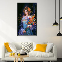 Load image into Gallery viewer, Yishu - Girl With Long Hair And Flowers - 50*80CM 11CT 3 Stamped Cross Stitch
