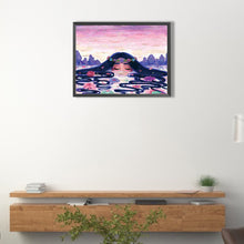 Load image into Gallery viewer, Girl By A Mountain Lake 40*30CM(Canvas) Full Round Drill Diamond Painting

