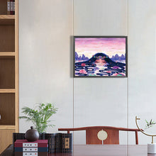Load image into Gallery viewer, Girl By A Mountain Lake 40*30CM(Canvas) Full Round Drill Diamond Painting
