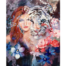 Load image into Gallery viewer, Yishu - Tiger And Woman - 40*52CM 11CT 3 Stamped Cross Stitch
