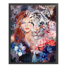 Load image into Gallery viewer, Yishu - Tiger And Woman - 40*52CM 11CT 3 Stamped Cross Stitch
