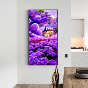 Dreamlike Purple House 40*70CM(Picture) Full Square Drill Diamond Painting