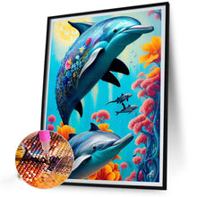 Load image into Gallery viewer, Dolphin 30*40CM(Canvas) Full Round Drill Diamond Painting
