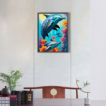 Load image into Gallery viewer, Dolphin 30*40CM(Canvas) Full Round Drill Diamond Painting
