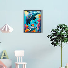 Load image into Gallery viewer, Dolphin 30*40CM(Canvas) Full Round Drill Diamond Painting
