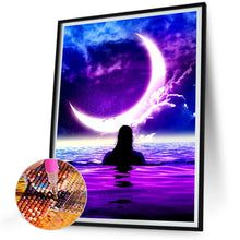 Load image into Gallery viewer, Girl Under The Moon 30*40CM(Canvas) Full Round Drill Diamond Painting
