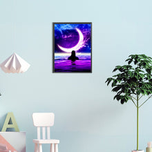 Load image into Gallery viewer, Girl Under The Moon 30*40CM(Canvas) Full Round Drill Diamond Painting
