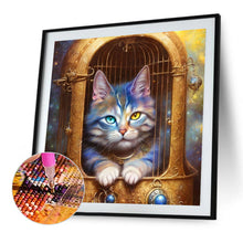 Load image into Gallery viewer, Cat Guarding The Gate 30*30CM(Canvas) Full Round Drill Diamond Painting
