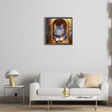Load image into Gallery viewer, Cat Guarding The Gate 30*30CM(Canvas) Full Round Drill Diamond Painting
