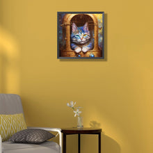Load image into Gallery viewer, Cat Guarding The Gate 30*30CM(Canvas) Full Round Drill Diamond Painting
