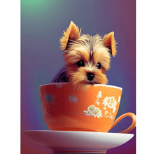 Load image into Gallery viewer, Teacup Animal Yorkie 30*40CM(Canvas) Full Round Drill Diamond Painting

