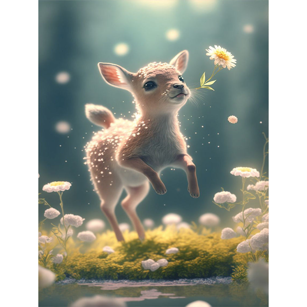 Fawn 30*40CM(Canvas) Full Round Drill Diamond Painting