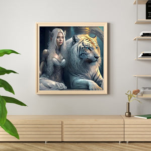Huancan - Beauty And The Beast - 50*50CM 11CT 3 Stamped Cross Stitch