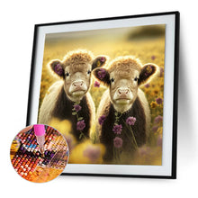 Load image into Gallery viewer, Cow With Flowers 30*30CM(Canvas) Full Round Drill Diamond Painting
