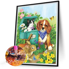 Load image into Gallery viewer, Cat And Dog Playing 30*40CM(Canvas) Full Round Drill Diamond Painting
