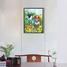 Load image into Gallery viewer, Cat And Dog Playing 30*40CM(Canvas) Full Round Drill Diamond Painting
