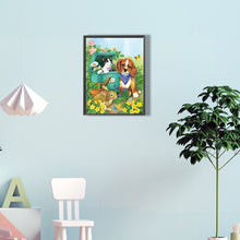 Load image into Gallery viewer, Cat And Dog Playing 30*40CM(Canvas) Full Round Drill Diamond Painting
