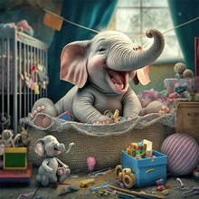 Load image into Gallery viewer, Mother Elephant 40*40CM(Canvas) Full Round Drill Diamond Painting
