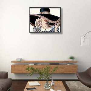 Elegant Girl 50*40CM(Canvas) Full Round Drill Diamond Painting