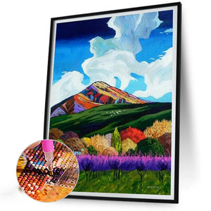 Flower Trees Under A Blue Sky 40*50CM(Canvas) Full Round Drill Diamond Painting