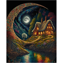 Load image into Gallery viewer, Yishu - Dreamlike Moonlit Night Scene - 50*60CM 11CT 3 Stamped Cross Stitch
